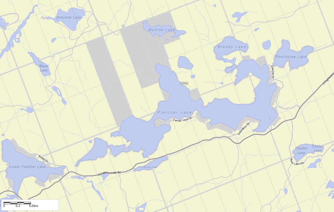 Crown Land Map of Fletcher Lake in Municipality of Algonquin Highlands and the District of Haliburton